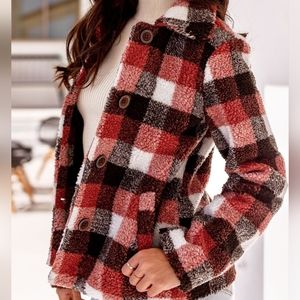 Medium Rust red plaid jacket